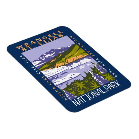 ワランゲルサンエリアスナショナルパーク動揺してヴィンテージ マグネット (右側)