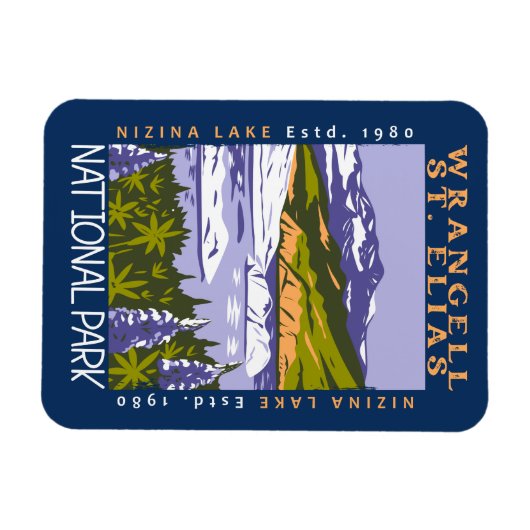 ワランゲルサンエリアスナショナルパーク動揺してヴィンテージ マグネット (横)