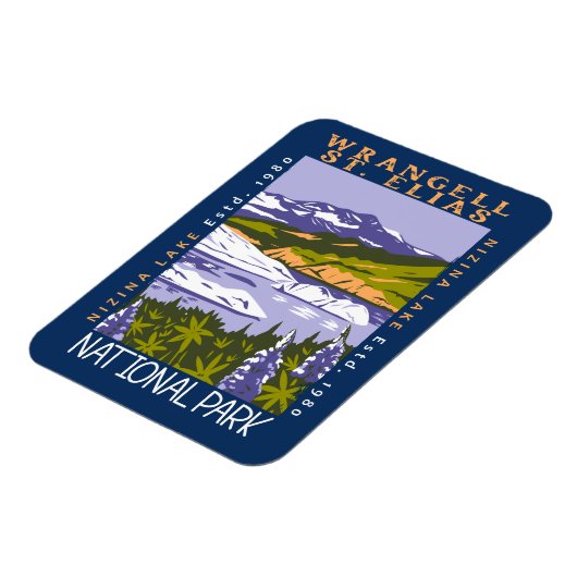 ワランゲルサンエリアスナショナルパーク動揺してヴィンテージ マグネット (左側)