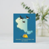 ワランゲルセントエリアスアラスカの地図 ポストカード (スタンド正面)