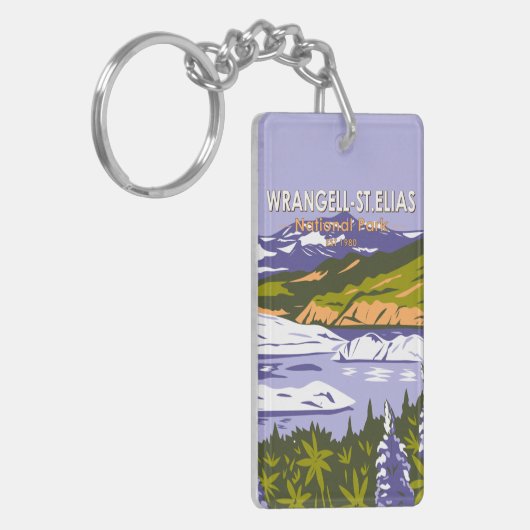 ワランジェルセントエリアスナショナルパークニジナレイクアラスカ キーホルダー (正面左)