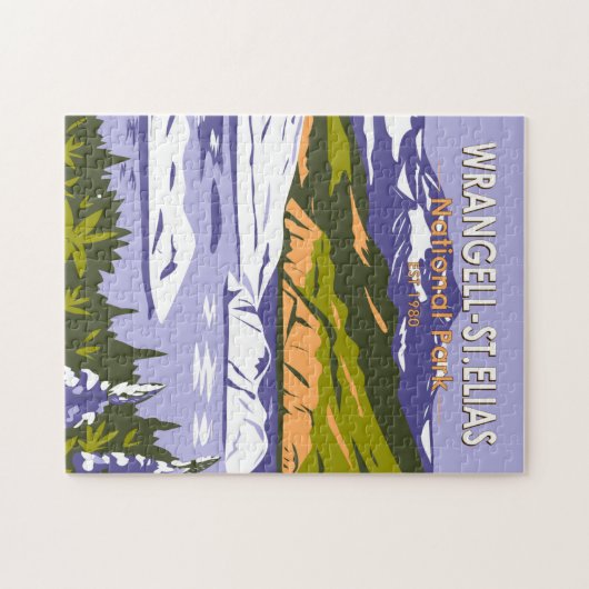 ワランジェルセントエリアスナショナルパークニジナレイクアラスカ ジグソーパズル (横)