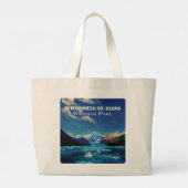 ワランジェルセントエリアス国立公園アラスカヴィンテージ ラージトートバッグ (裏面)