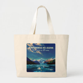 ワランジェルセントエリアス国立公園アラスカヴィンテージ ラージトートバッグ