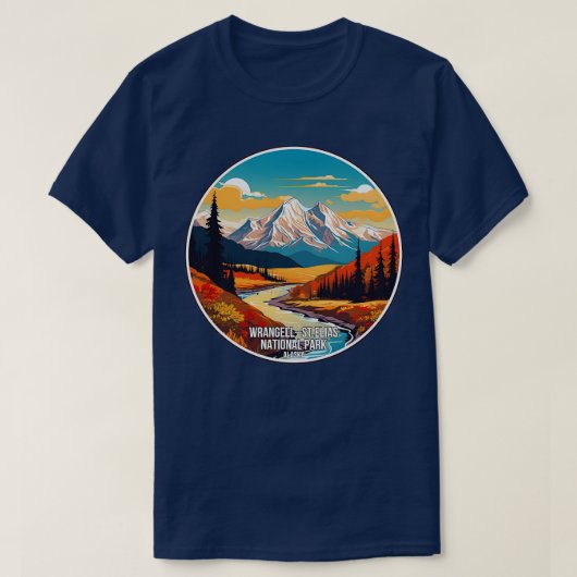 ワランジェルセントエリアス国立公園アラスカTシャツ Tシャツ (デザイン正面)