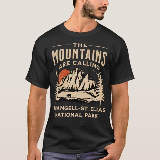 ワランジェル聖エリアス国立公園の山々はカル Tシャツ (正面)