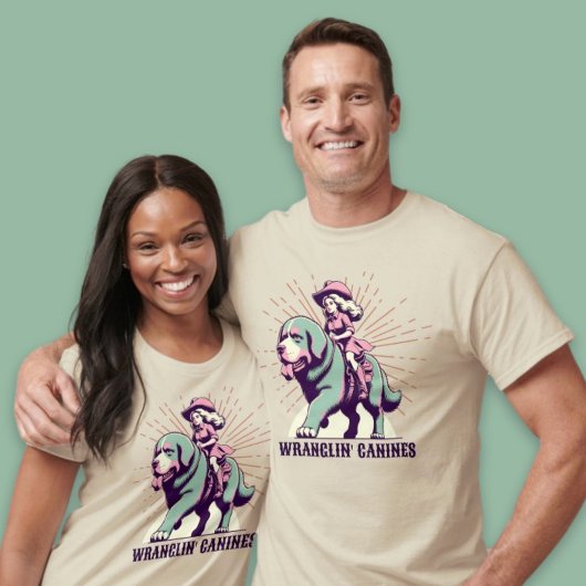 ワランリンキャニンおもしろい女性のカーボーイfor愛犬家 tシャツ