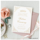 ワリエレガントマ金ゴールドイスラム結婚教徒 招待状