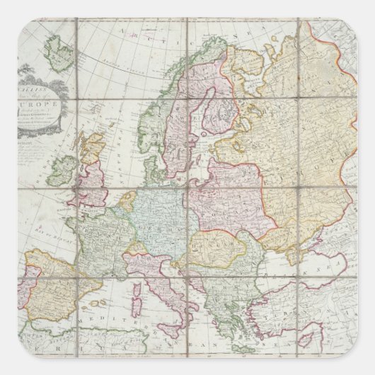 ワリスの新しいヨーロッパの地図 スクエアシール (正面)