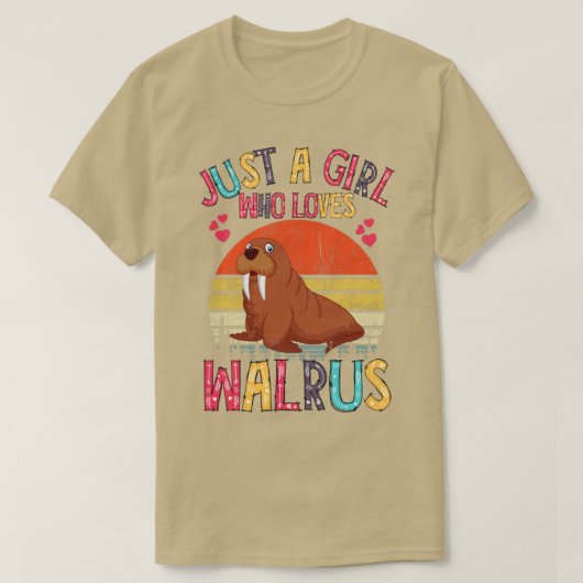 ワリスを愛する女の子ヴィンテージレトロ Tシャツ (デザイン正面)