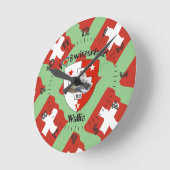 ワリスヴァレシュウィズスイスウア ラウンド壁時計 (傾斜)