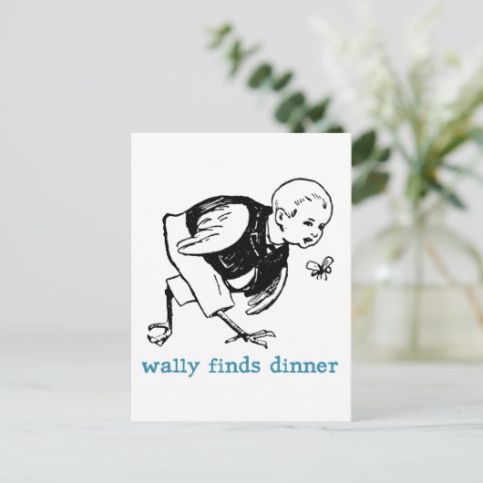 ワリーの夕食用はがき ポストカード (スタンド正面)