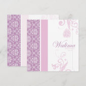 ワリーマ招待状 - ピンク - イスラム教の結婚式 招待状 (正面/裏面)