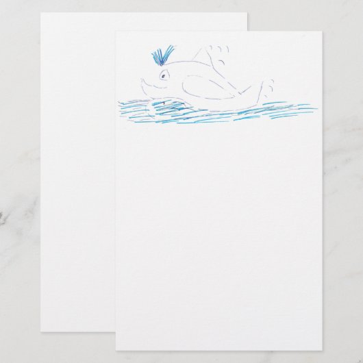 ワリー鯨文房具 便箋 (正面/裏面)