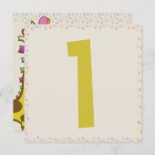 ワリー・ザ・キリン第1回誕生日パーティの招待状 招待状 (正面/裏面)