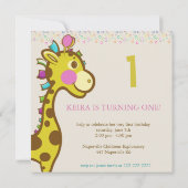 ワリー・ザ・キリン第1回誕生日パーティの招待状 招待状 (裏面)