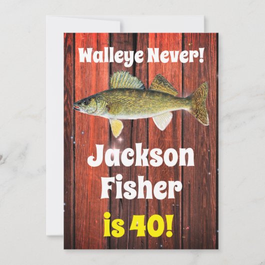 ワルおもしろいイェフィッシャーマンズ誕生日 招待状 (正面)