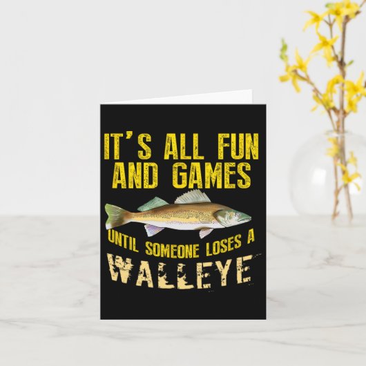 ワルおもしろいイ魚釣り淡水魚グラフィックメン カード (黄色い花)