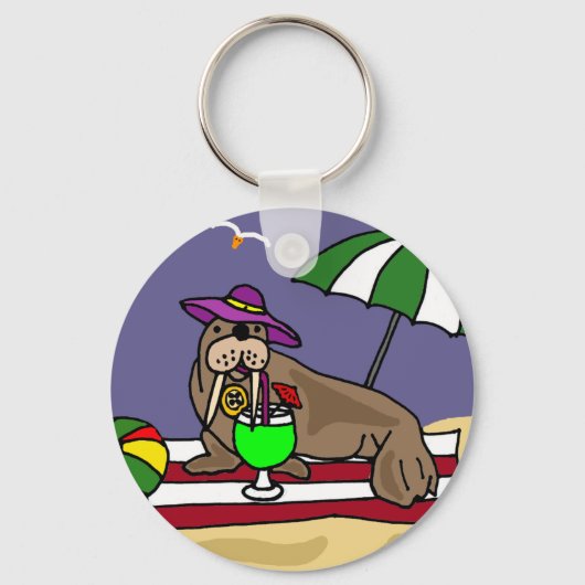 ワルおもしろいスアットザビーチアート キーホルダー (正面)