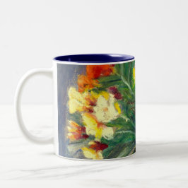 ワルカラフルフラワーズハ色彩の鮮やかンドイン油パステル ツートーンマグカップ