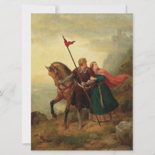 ワルサーとヒルディグンドが馬で逃げる カード (正面)