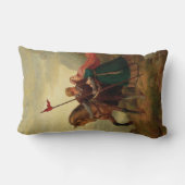 ワルサーとヒルディグンドが馬で逃げる ランバークッション (裏面)