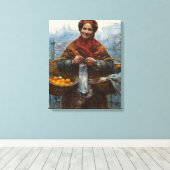 ワルシャワでオレンジを売った貧しいユダヤ人女性 キャンバスプリント (インサイチュ (ウッドフロア))