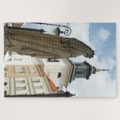 ワルシャワの教会と像、ポーランド1014-pc ジグソーパズル (横)