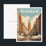 ワルシャワポーランドアートヴィンテージトラベルイラストレーション ポストカード<br><div class="desc">ワルシャワポーランドアートヴィンテージトラベルプレースイラストレーション</div>