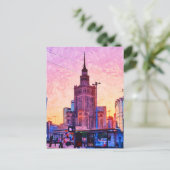 ワルシャワポーランドウォーターイラストレーション ポストカード (スタンド正面)