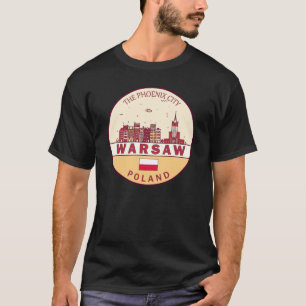 ワルシャワポーランドシティスカイラインエンブレム Tシャツ