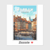 ワルシャワポーランドトラベルアートヴィンテージ シール (シート)