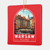 ワルシャワポーランドトラベルアートヴィンテージ セラミックオーナメント (左)