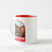 ワルシャワポーランドトラベルアートヴィンテージ ツートーンマグカップ (正面左)
