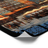 ワルシャワポーランドトラベルアートヴィンテージ ポスター (角)