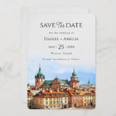 ワルシャワポーランド行先結婚式 セーブザデート (正面/裏面)