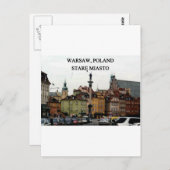 ワルシャワポーランドMIASTO旧市街を見詰める ポストカード (正面/裏面)