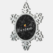 ワルシャワ国旗のハート、ワルシャワ、ポーランド スノーフレークピューターオーナメント (右)