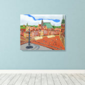 ワルシャワ旧市街キャンバス印刷 キャンバスプリント (インサイチュ (ウッドフロア))