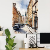 ワルシャワ水彩画 ポスター (ホームオフィス)