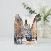 ワルシャワ水彩画 ポストカード (スタンド正面)