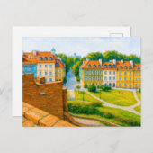 ワルシャワ油彩画 – 市壁からの眺め シーズンポストカード (正面/裏面)