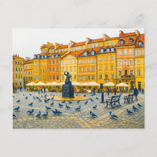 ワルシャワ油絵旧市街シュレンカ シーズンポストカード (正面)