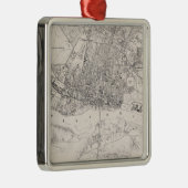 ワルシャワ・ポーランドのヴィンテージの地図（1836年） メタルオーナメント (右)
