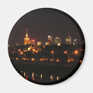 ワルシャワ、ポーランドの夜景 マグネット