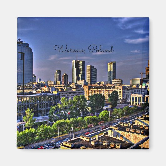 ワルシャワ、ポーランドの街並み マグネット (正面)