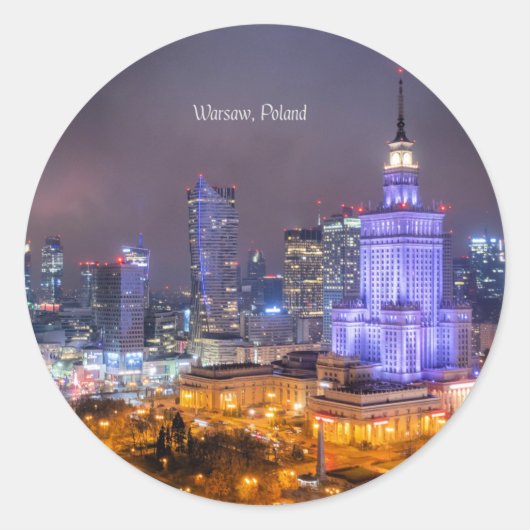 ワルシャワ、ポーランドの街並み ラウンドシール (正面)