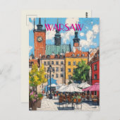 ワルシャワ・ポーランドへの旅行 ポストカード (正面/裏面)