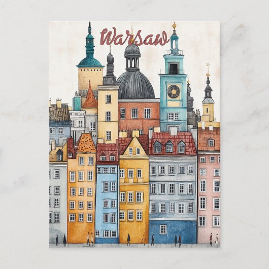 ワルシャワ・ポーランドへの旅行 ポストカード (正面)