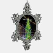 ワルシャワ、ポーランドクリスマスお祝い スノーフレークピューターオーナメント (左)